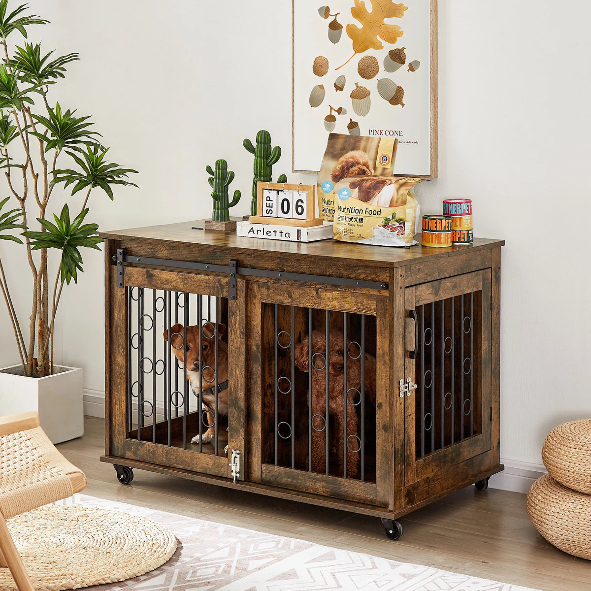 39" Dog Crate with Partition and Sliding Door H32846